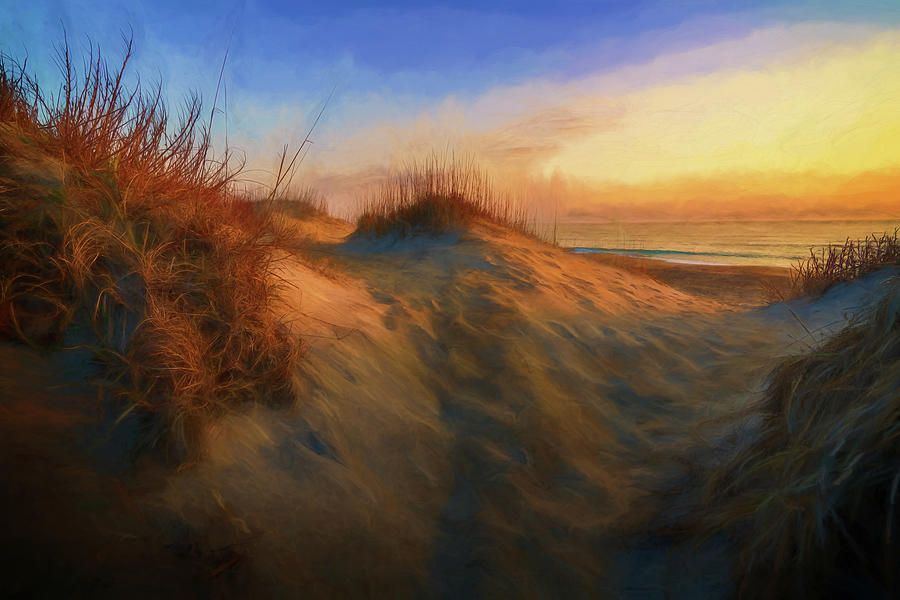 Nature Photograph - Dawn in the Outer Banks Digital Painting by Rick Berk