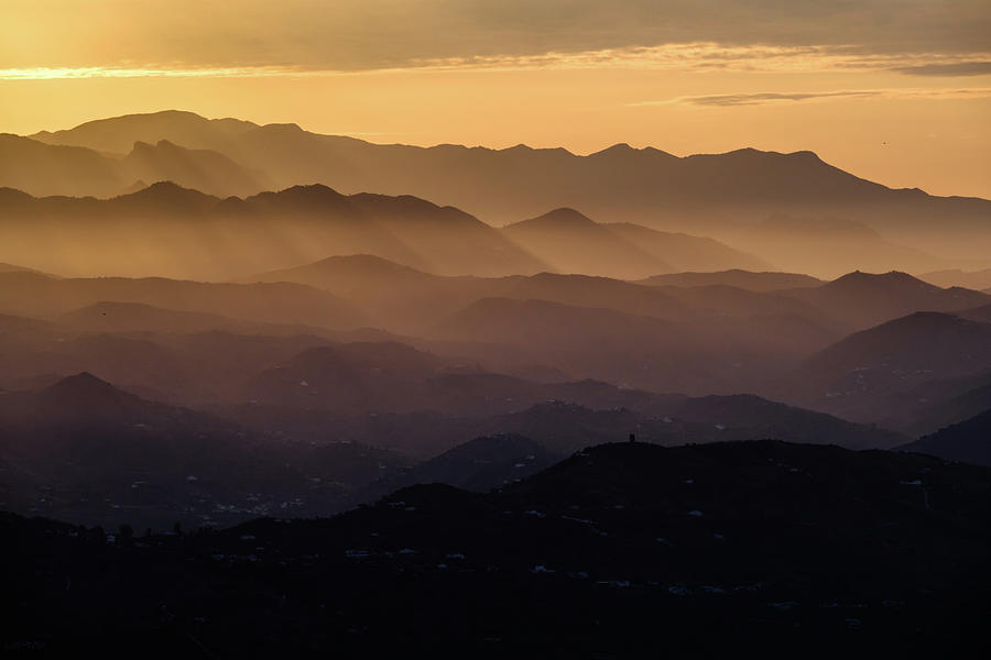 Dawn in the Sierra Tejeda mountains Photograph by Gary Browne