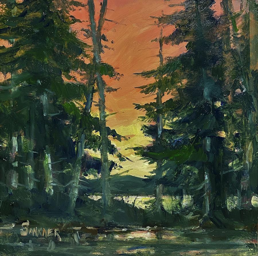 Dawn Lake Painting by Robert Sankner