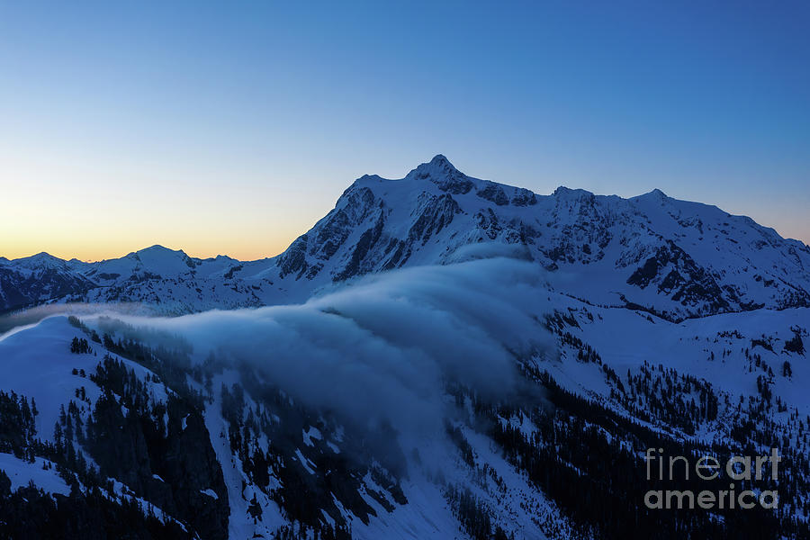 Tree Photograph - Dawn Mist Over Shuksan by Mike Reid