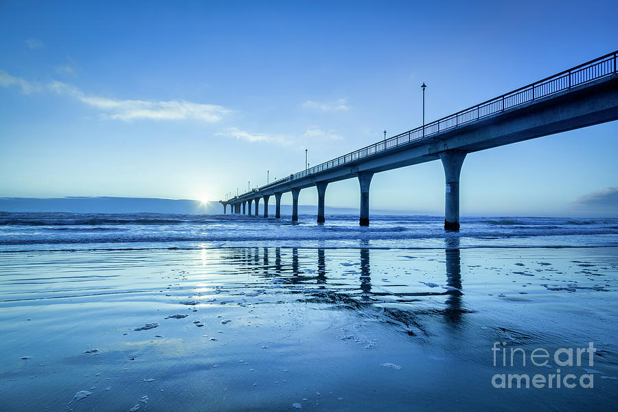 Pier Photograph - Dawn, New Brighton Pier, Christchurch, New Zealand by Colin and Linda McKie