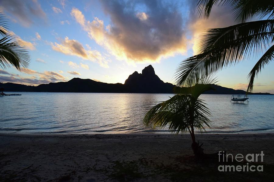 Dawn on Bora Bora Photograph by Ed Stokes