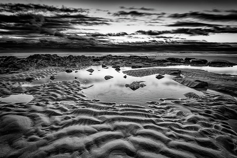 Dawn on Wells Beach in Black and White Photograph by Rick Berk - Fine ...