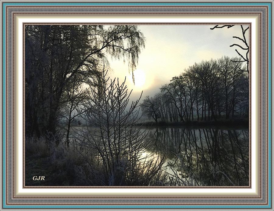 Dawn Over A River Landscape Near Carolinehurst L A S - With Printed Frame. Digital Art