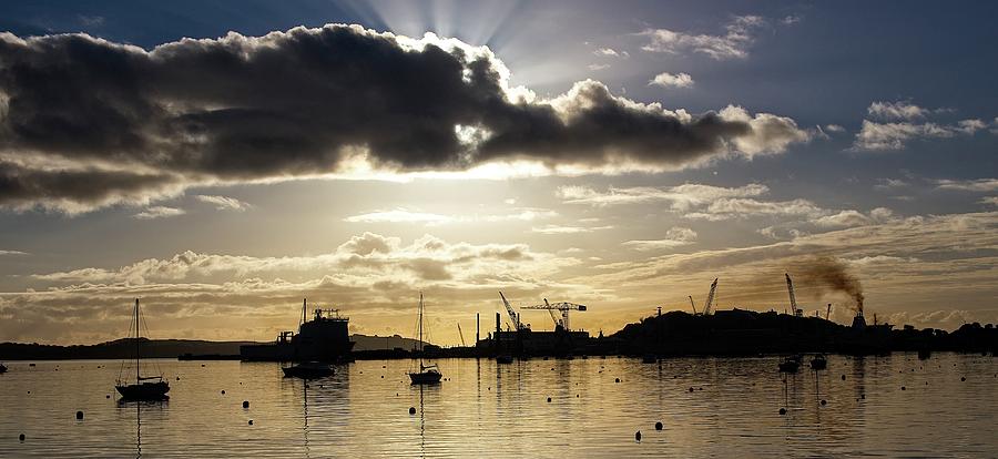 Dawn over Falmouth harbour Photograph by Tony Mills