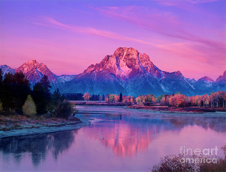 Dawn Oxbow Bend Fall Grand Tetons National Park Photograph by Dave Welling