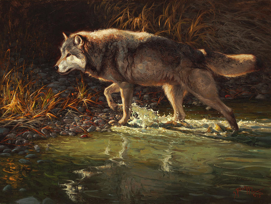 Wolf Painting - Dawn Patrol by Greg Beecham