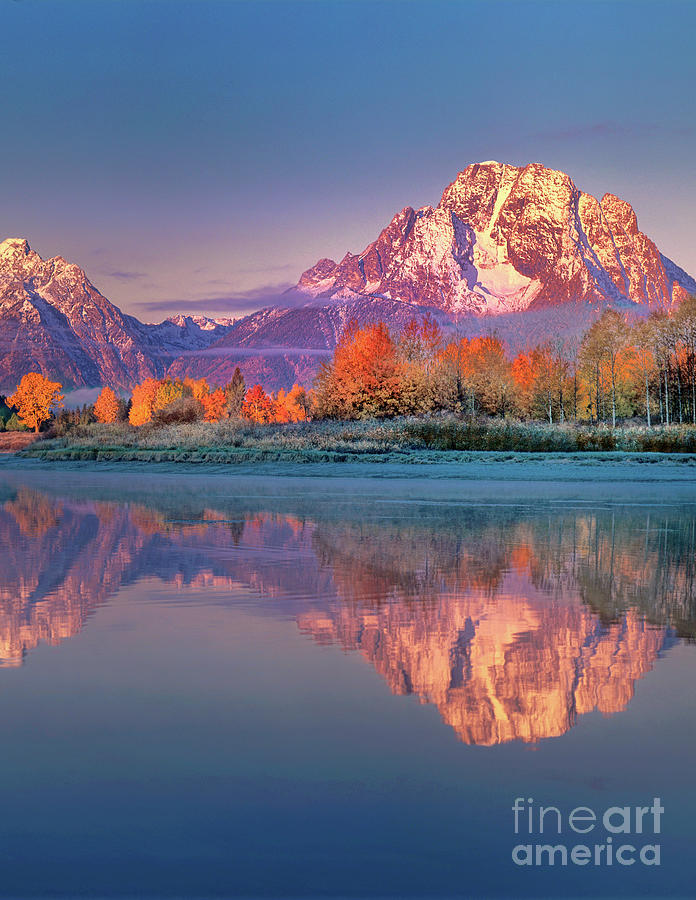 Dawn Reflections Tetons Oxbow Bend Grand Tetons Np  Photograph by Dave Welling