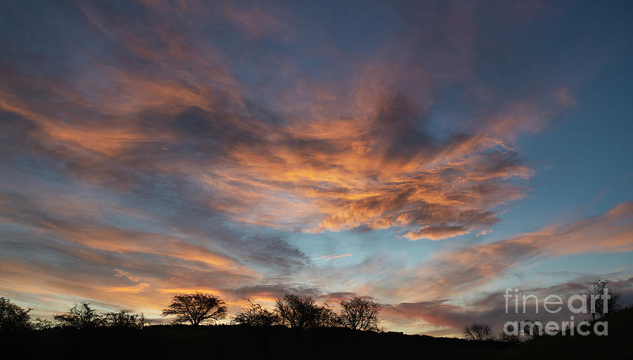 Dawn Sky in the Cotswold Countryside from Broadway Hill Photograph by Tim Gainey