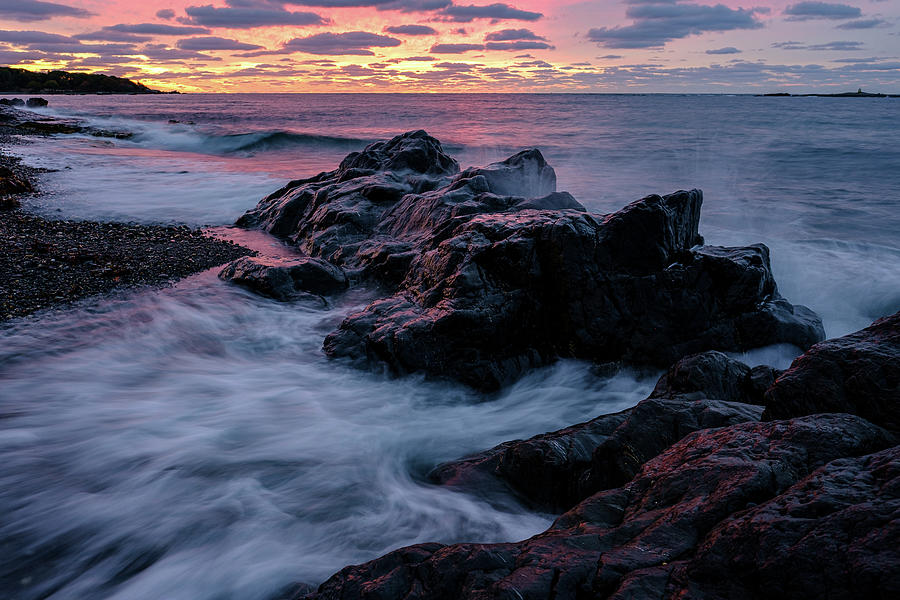 Dawn Sky, Rocky Maine Coast. Photograph by Jeff Sinon