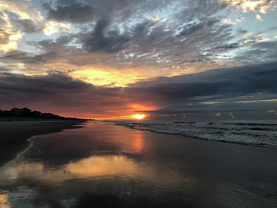 Dawning of a new day at Topsail Beach, NC Photograph by Shirley Galbrecht
