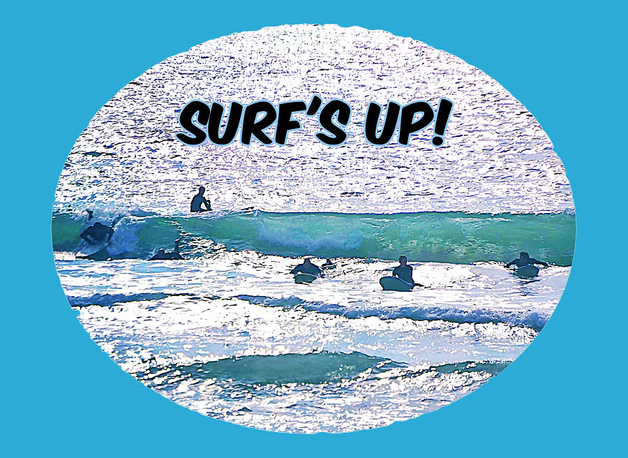 Surfs Up Digital Graphic Digital Art by Gaby Ethington