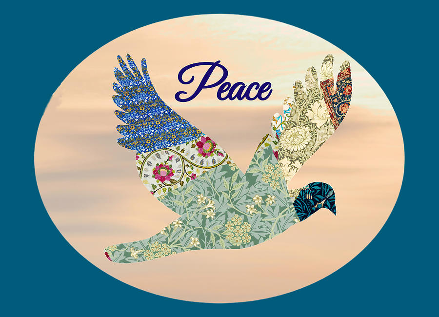Peace Dove Digital Graphic Digital Art by Gaby Ethington