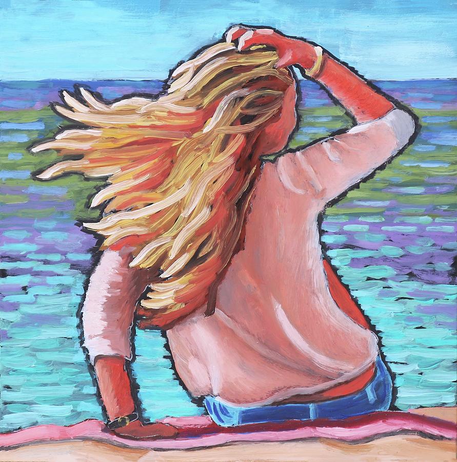 Day at the Beach Painting by Kevin Hughes