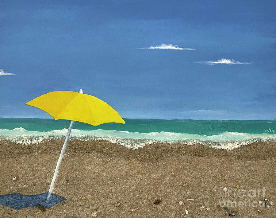 Day at the Beach Mixed Media by Wendy Golden