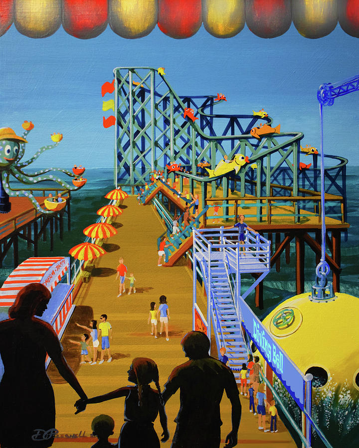 Day at the Ocean Park II Painting by Donald Presnell