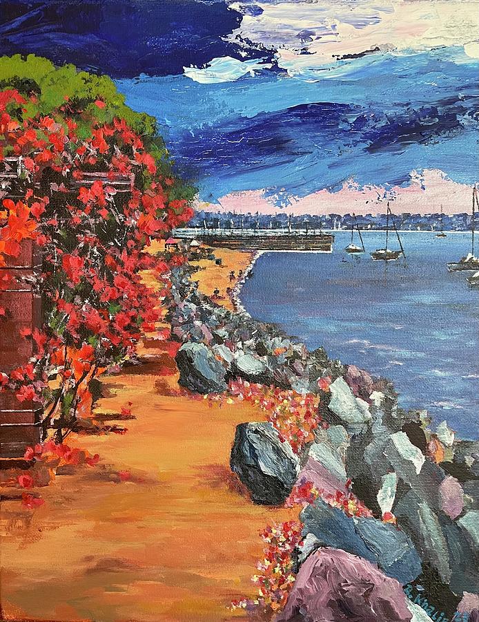 Day by the bay Painting by Ray Khalife Day by the bay Painting by Ray Khalife