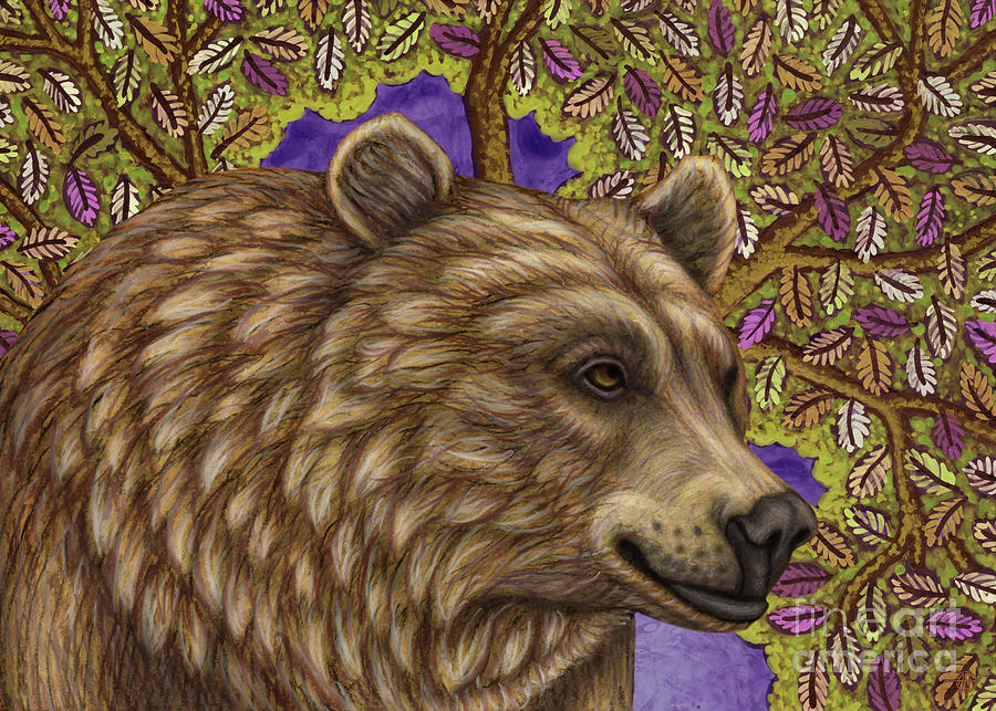 Day Dreaming Brown Bear Painting by Amy E Fraser