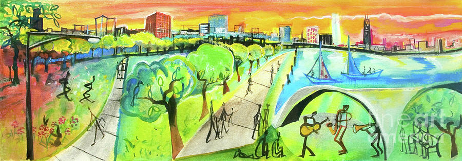 A Day in the Park Painting by Cherie Salerno