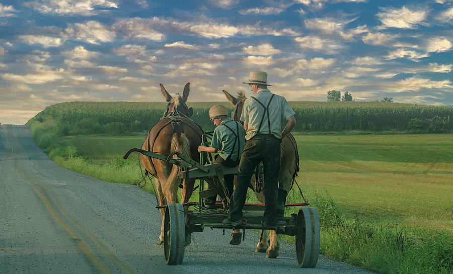 Day is Done in Amish Country Photograph by Marcy Wielfaert