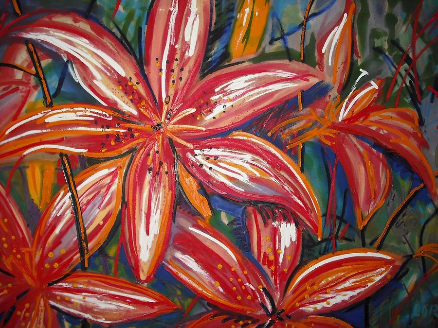 Day Lilies Painting by Mark Lore