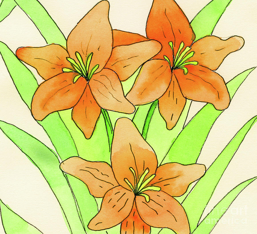 Day Lilies Painting by Norma Appleton