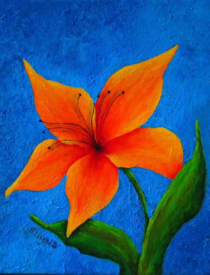 Day Lily Painting by Pamela Allegretto