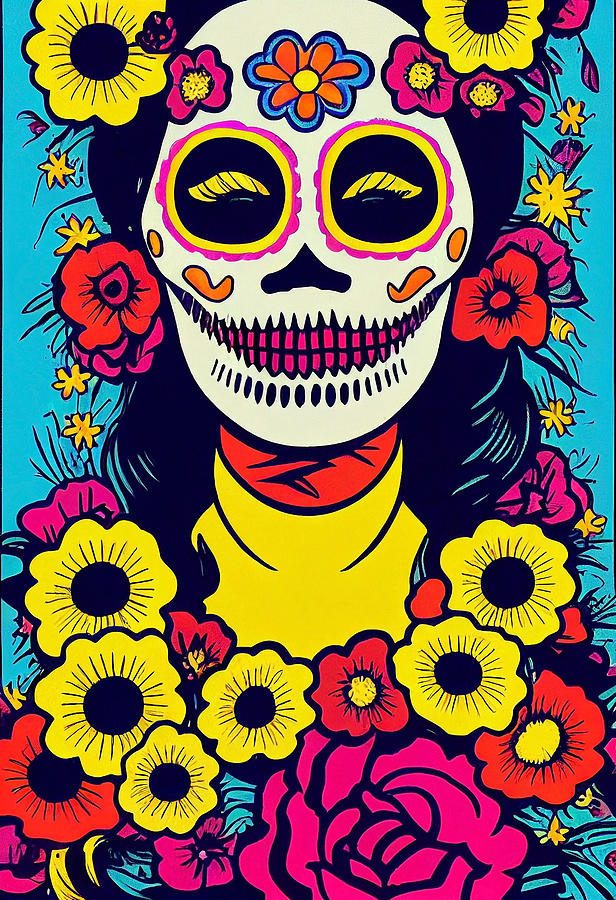 Day of the Dead - Dia de los Muertos Mixed Media by Sampad Art - Fine ...