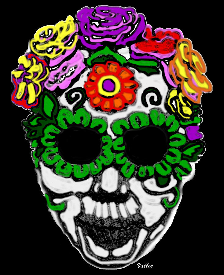 Day of the Dead Mask Digital Art by Vallee Johnson