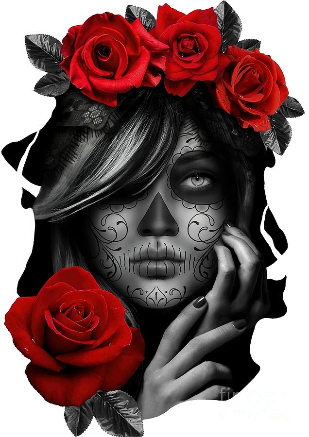 Day Of The Dead Woman Painting by Parker Ellie | Pixels