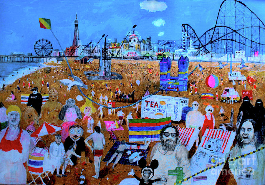 Blackpool Painting - Day Trip to Blackpool 2 by Andy  Mercer