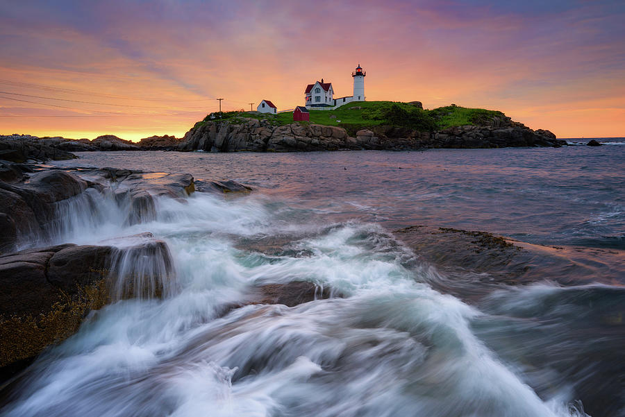 Daybreak at the Nubble Photograph by Kristen Wilkinson