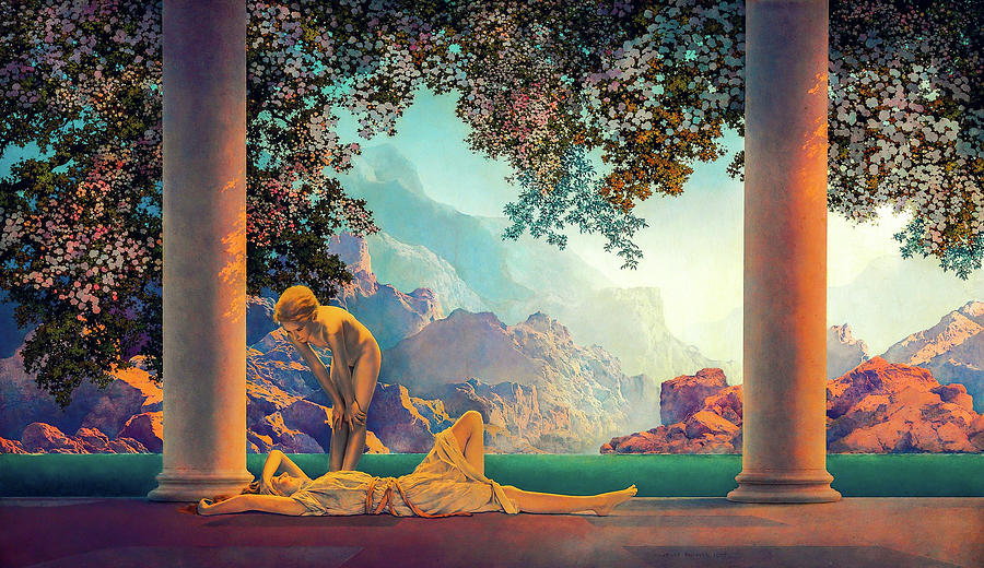 Daybreak by Maxfield Parrish Painting by Maxfield Parrish