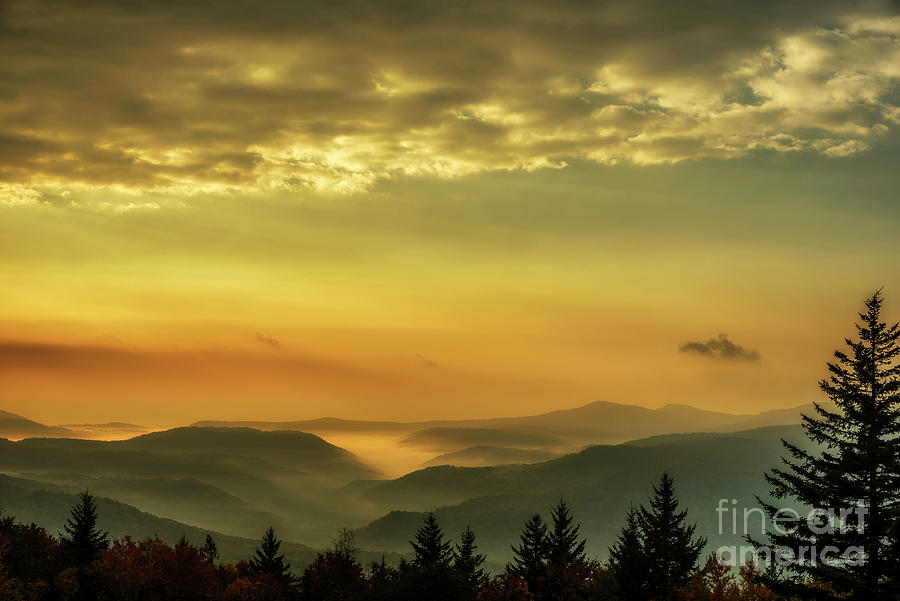 Daybreak from the Highland Scenic Highway Photograph by Thomas R Fletcher