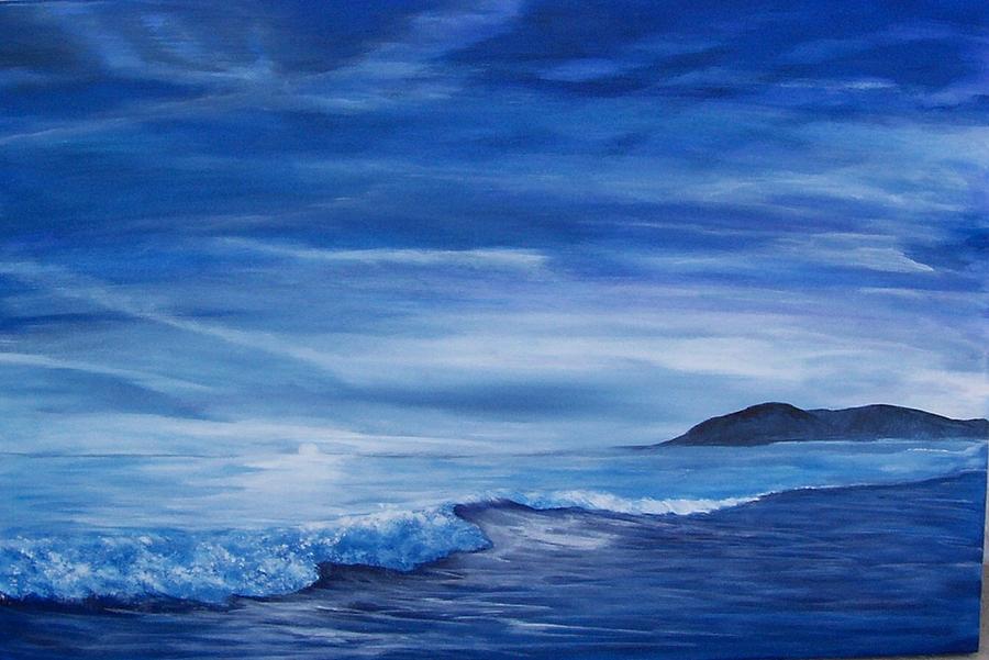 Daybreak in Blue Painting by Sue Dinenno
