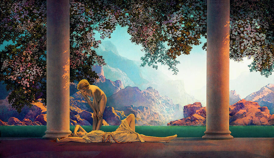 Daybreak by Maxfield Parrish 1922 Painting by Maxfield Parrish