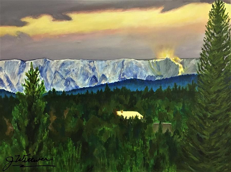 Daybreak on a Snowy Mogollon Painting by Julie Wittwer