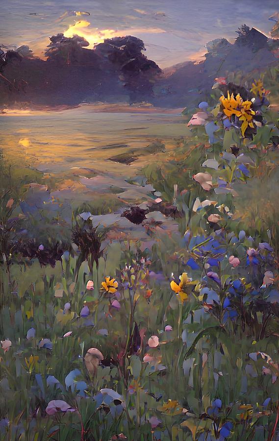 Daybreak Over Meadow No2 Painting by Bonnie Bruno