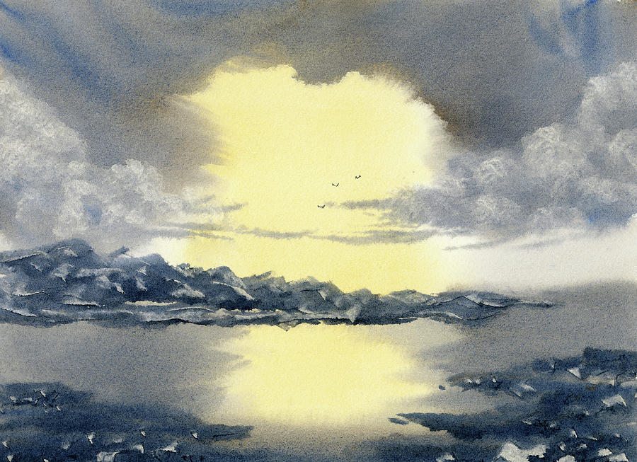 Daybreak Over Rugged Landscape Painting by Deborah League
