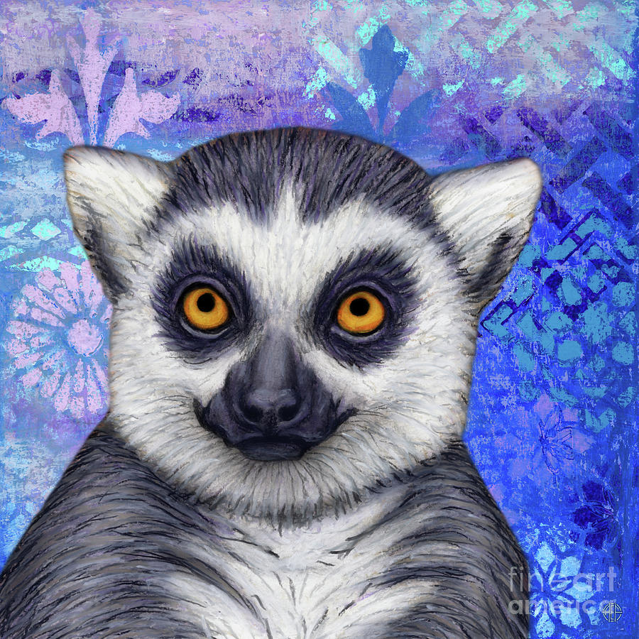 Daydreaming Lemur Painting by Amy E Fraser