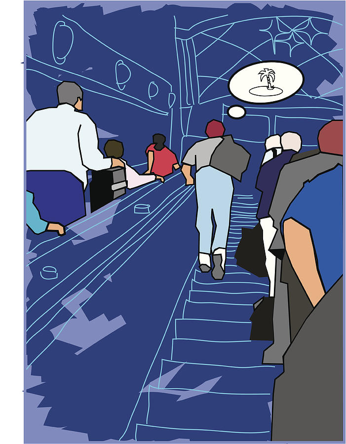 Daydreaming On The Escalator Drawing by Imagezoo