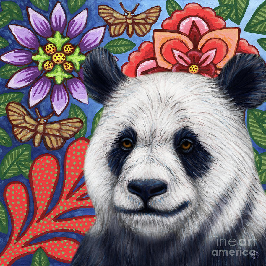 Daydreaming Panda Painting by Amy E Fraser