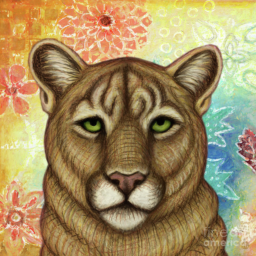 Daydreaming Puma Painting by Amy E Fraser