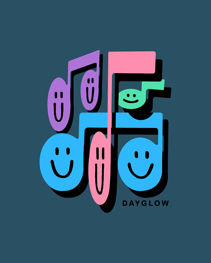 Dayglow Merch Music Notes Grey Digital Art by Annabelle Irwin Fine Art America