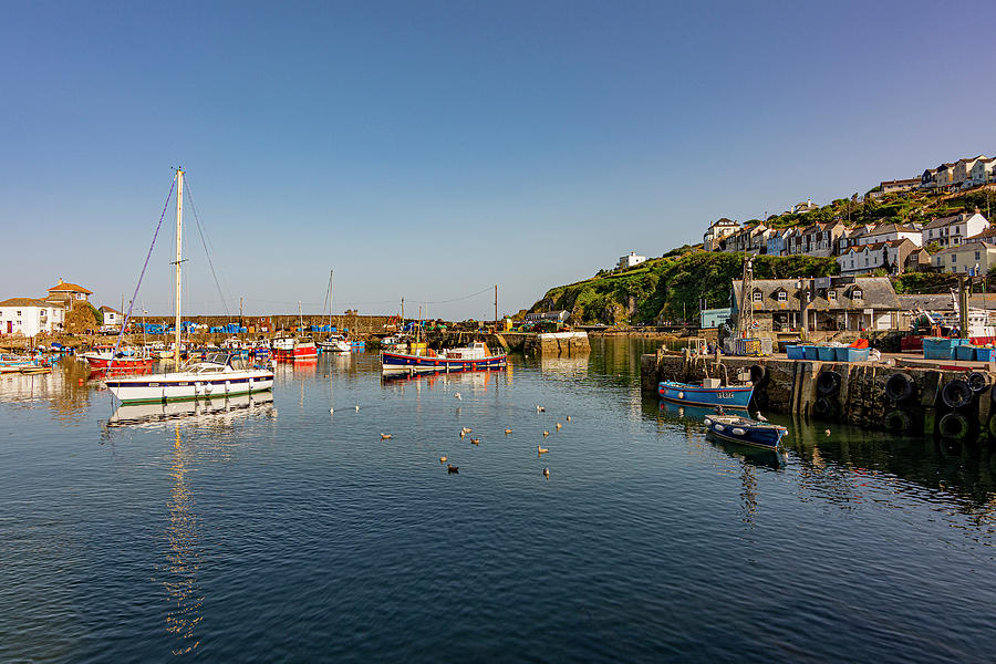 Days End at Mevagissey Harbour Photograph by Hazy Apple