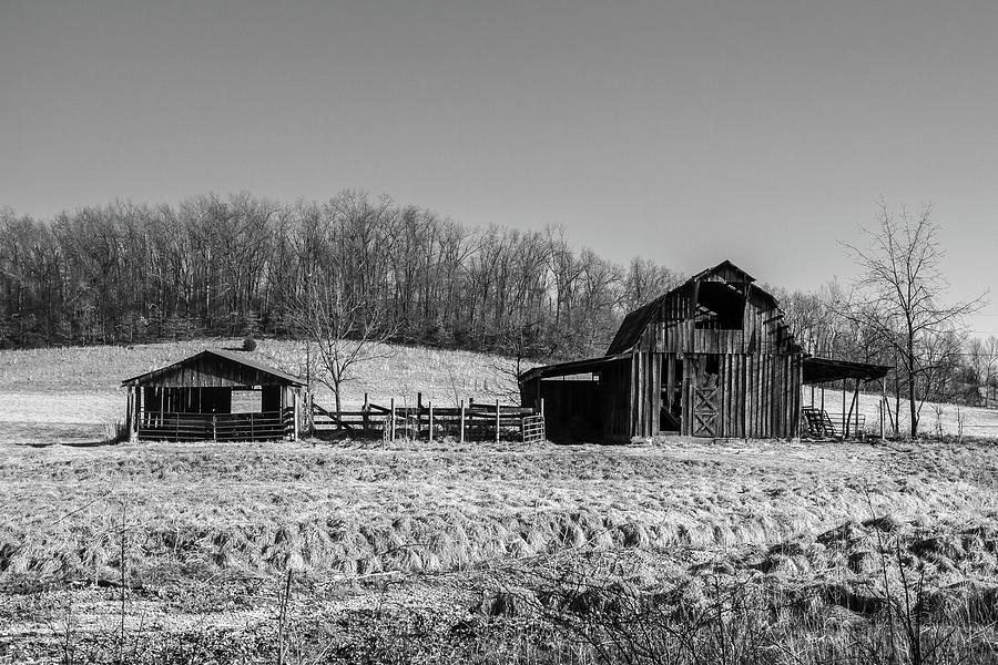 Days Gone By - Arkansas Barn in Black and White Photograph by Southern ...