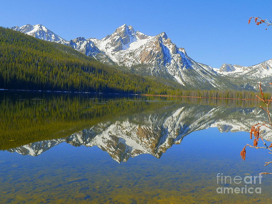 Alpine Lake Stanley Lake McGown Peak Jigsaw Puzzle by Art Sandi