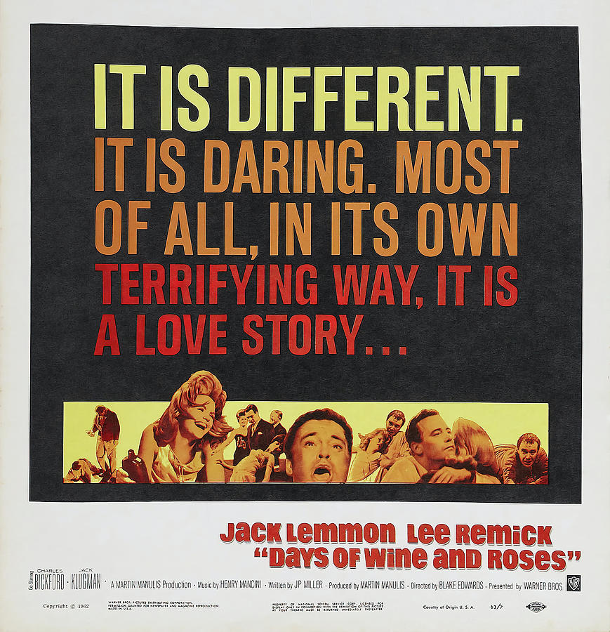 Days of Wine and Roses, 1962 Mixed Media by Movie World Posters