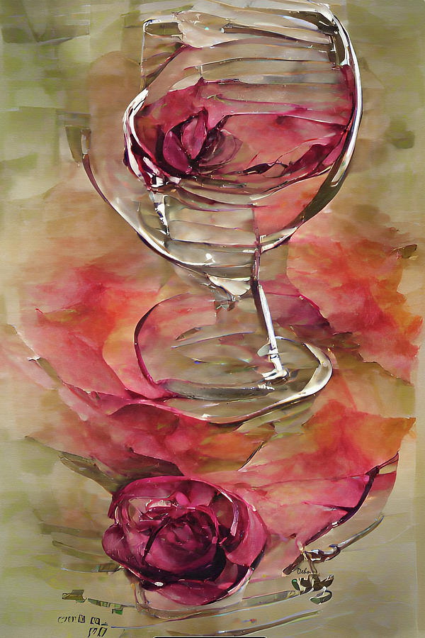 Days of Wine and Roses Abstract Watercolor Painting by David Dehner