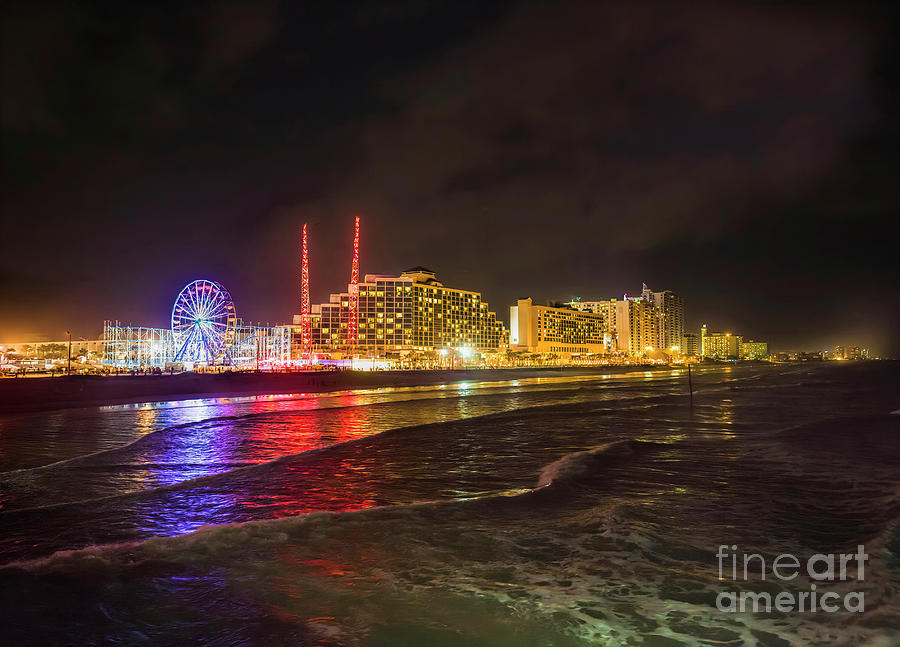 Daytona Beach At Night Photograph by Felix Lai - Pixels